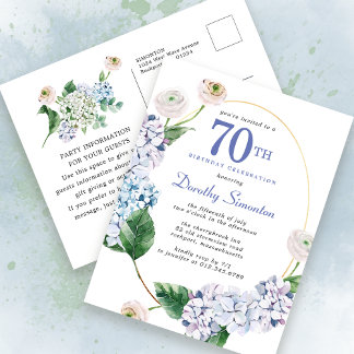 Hydrangea Rose 70e anniversaire Invitation d'été