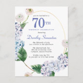 Hydrangea Rose 70e anniversaire Invitation d'été (Devant)