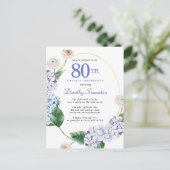 Hydrangea Rose 80e anniversaire Invitation d'été (Debout devant)