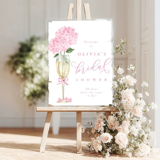 Hydrangea Rose & Champagne à Giclée de Bienvenue P