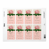 Hydrangea rose et blanc Étiquette de vin maison (Feuille entière)