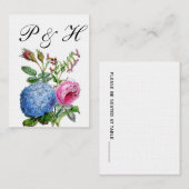 Hydrangea Rose Floral Mariage Cartes de Place (Devant / Derrière)
