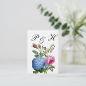 Hydrangea Rose Floral Mariage Cartes de Place (Debout devant)