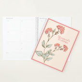 Hydrangea rose Vintage main tirée Nom (Devant avec enveloppe)