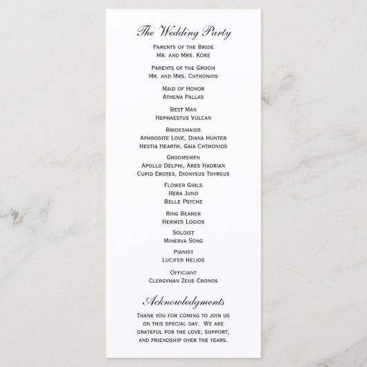 Hydrangea Roses Programmes de mariage floral (Dos)