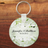 Hydrangea Round Sleutelhanger Wedding Favor (Voorkant)