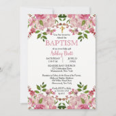 Hydrangea Roze Bloemenaquarel Meisje Doop Kaart (Voorkant)