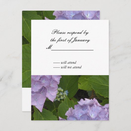 Hydrangea RSVP Reply Kaart (Voorkant / Achterkant)