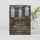 hydrangea Rustique mason invitation de mariage (Debout devant)
