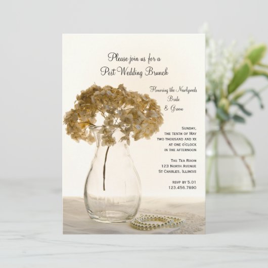Hydrangea séché Mariage Brunch Invitation (Debout devant)