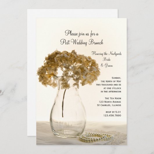 Hydrangea séché Mariage Brunch Invitation (Devant / Derrière)