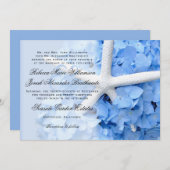 Hydrangea Starfish Parents Noms Mariage Invitation (Devant / Derrière)