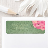 Hydrangea sur la texture baroque Adresse Étiquette (En situation)