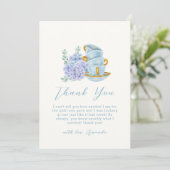  Hydrangea Tea Brewing Baby shower Bedankkaart (Staand voorkant)