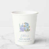  Hydrangea Tea Brewing Baby shower Papieren Bekers (Achterkant)