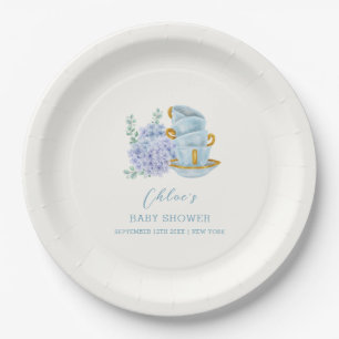  Hydrangea Tea Brewing Baby shower Papieren Bordje