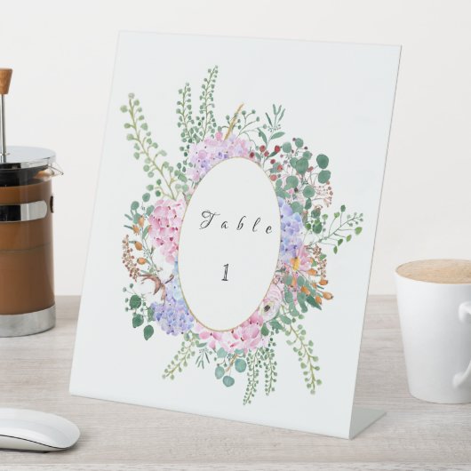 Hydrangea trouwtafel stand 2 reclamebord met voetstuk (Insitu)