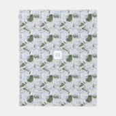 Hydrangea Tuin Monogram Fleece Deken (Voorkant)
