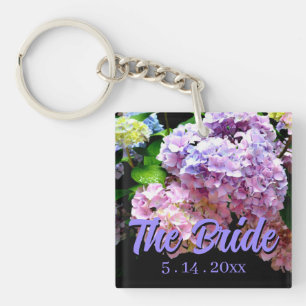 Hydrangea tuin roze blauw paars bloemig de Bruid Sleutelhanger
