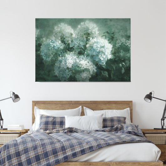 *~*  Hydrangea TV2 Uitgerekte Canvas Print (Insitu (Slaapkamer))