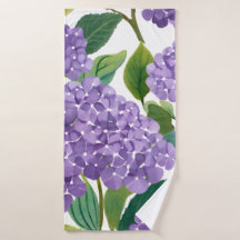 Hydrangea Violette Fleur Côtière Aquarelle Florale