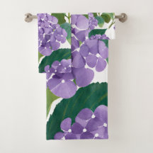 Hydrangea Violette Fleur Côtière Aquarelle Florale