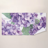 Hydrangea Violette Fleur Lavande Aquarelle (Serviette de bain)