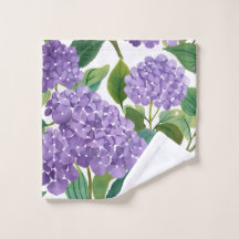 Hydrangea Violette Fleurale Côtière Aquarelle