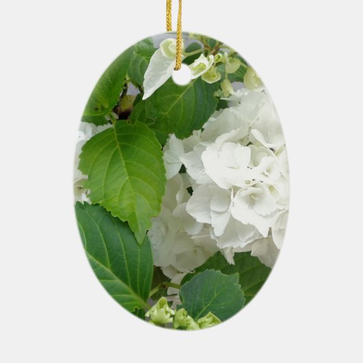 Hydrangea Vloergroene witte Natuur TuinPlanten Keramisch Ornament (Achterkant)