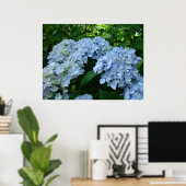 Hydrangea Vloertuinkunst prints Blue Hydrangeas (Thuiskantoor)