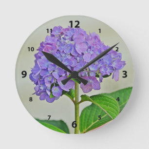 Hydrangea Wall Clock Ronde Klok