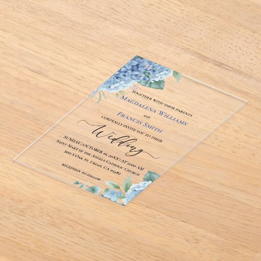Hydrangea watercolor | wedding acryl uitnodigingen (Laagn)