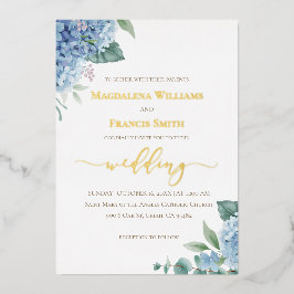 Hydrangea watercolor | wedding Invitation Folie Uitnodiging