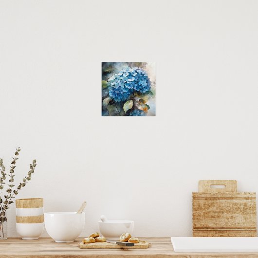 Hydrangea Waterverf Art Print (Keuken)
