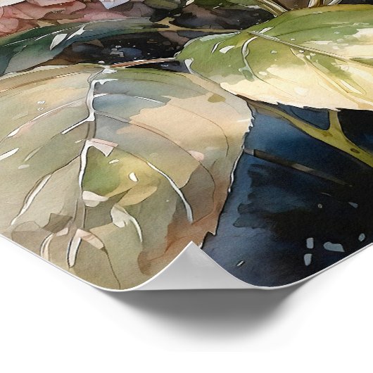 Hydrangea Waterverf Art Print (Hoek)