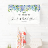 Hydrangea Waterverf Bloemen Vrijgezellenfeest Welk Spandoek (Insitu)
