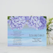 Hydrangea waterverf floral bruiloft vouwprogramma (Staand voorkant)