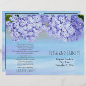 Hydrangea waterverf floral bruiloft vouwprogramma (Voorkant / Achterkant)