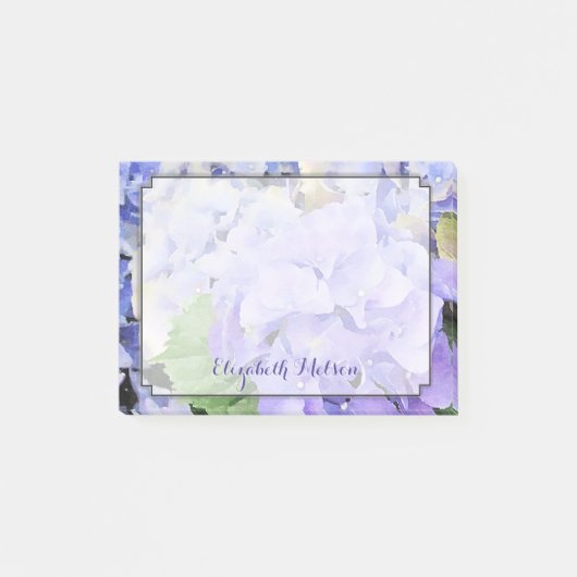 Hydrangea Waterverf Lila & Blue Custom Post-it® Notes (Voorkant)
