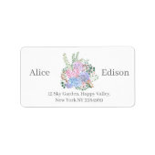 Hydrangea waterverf retour adreslabels etiket (Voorkant)