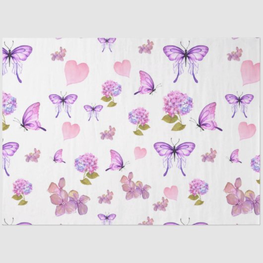 Hydrangea Waterverf Series Design 9 Tissuepapier (Voorkant)