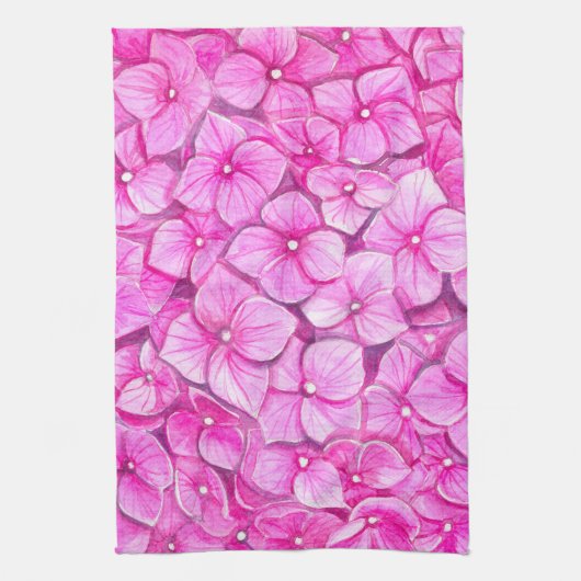 Hydrangea-waterverf Theedoek (Verticaal)