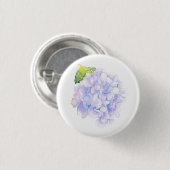 Hydrangea Waterverf Vignette Ronde Button 3,2 Cm (Voorkant /achterkant)