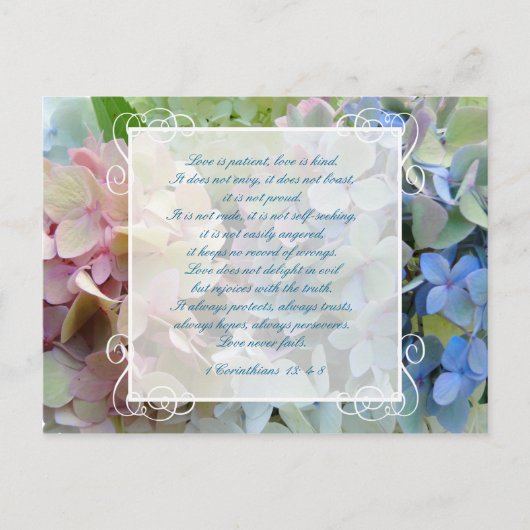 Hydrangea Wedding Enregistrer la Date Carte Postal (Devant)