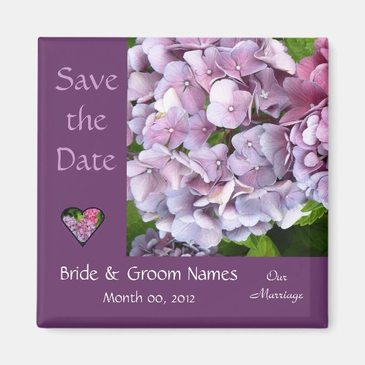 Hydrangea Wedding Enregistrer La Date Magnet (Devant)