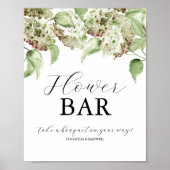 Hydrangea Wedding Flower Bar Signs Poster (Voorkant)