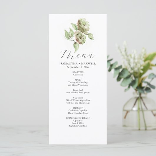 Hydrangea Wedding Menus (Debout devant)