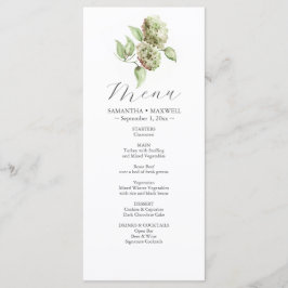 Hydrangea Wedding Menus  Menu