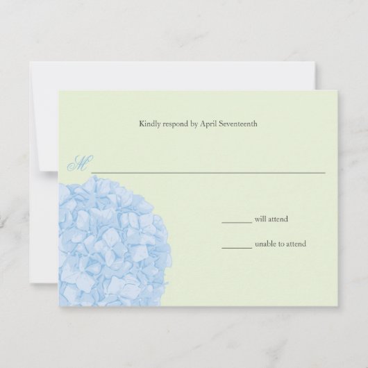 Hydrangea Wedding Response RSVP Kaartje (Voorkant)