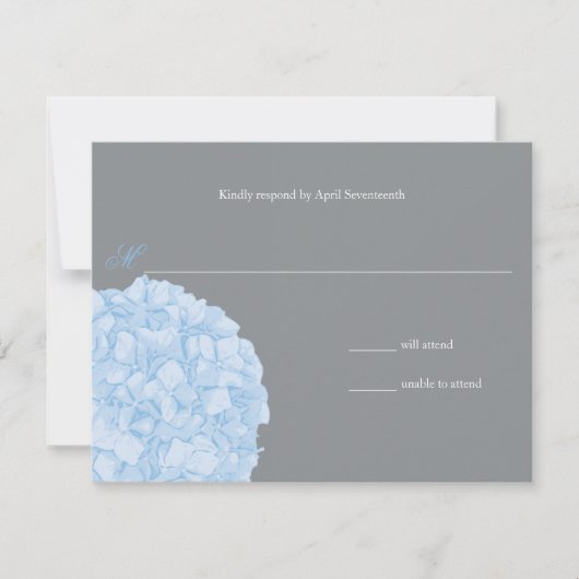 Hydrangea Wedding Response RSVP Kaartje (Voorkant)